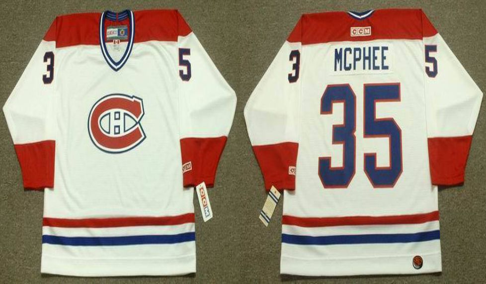 2019 Men Montreal Canadiens #35 Mcphee White CCM NHL jerseys